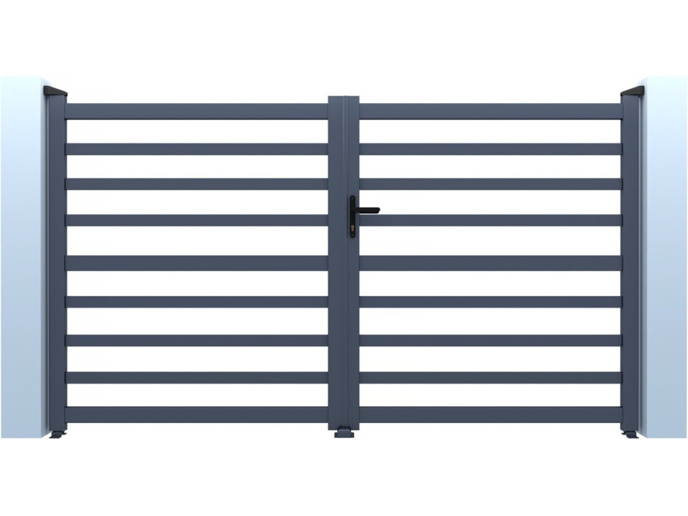 Martin" openwork aluminium gate - 340 x 180 cm - Grey