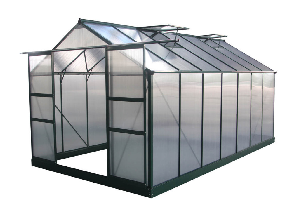 Polycarbonate Greenhouse "Dahlia" Green Fir 13.29 m²