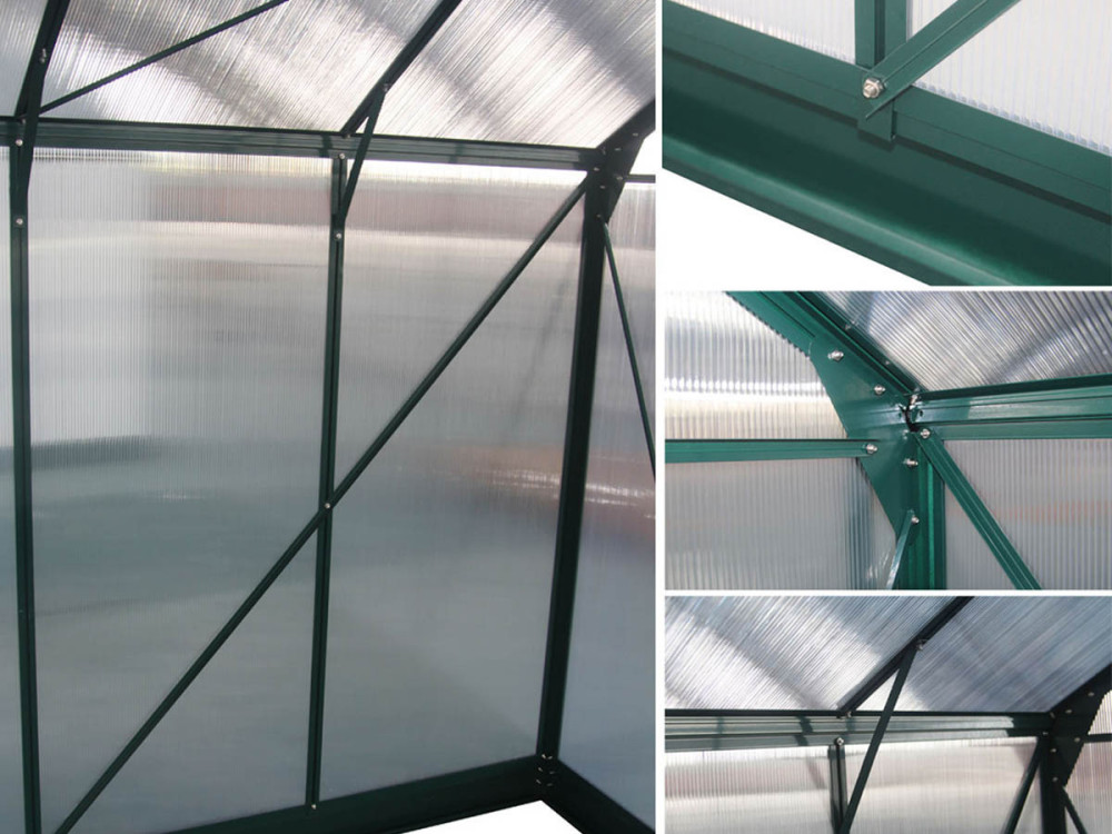 Polycarbonate Greenhouse "Dahlia" Green Fir 13.29 m²