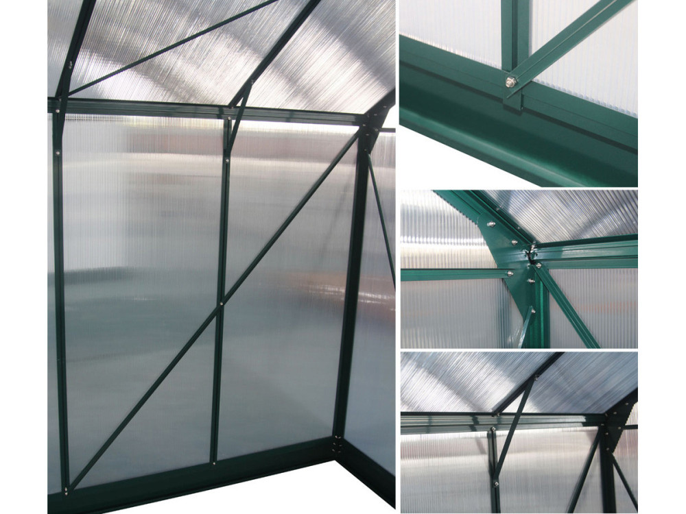 Polycarbonate Greenhouse "Dahlia" Pine green - 6.15 m²