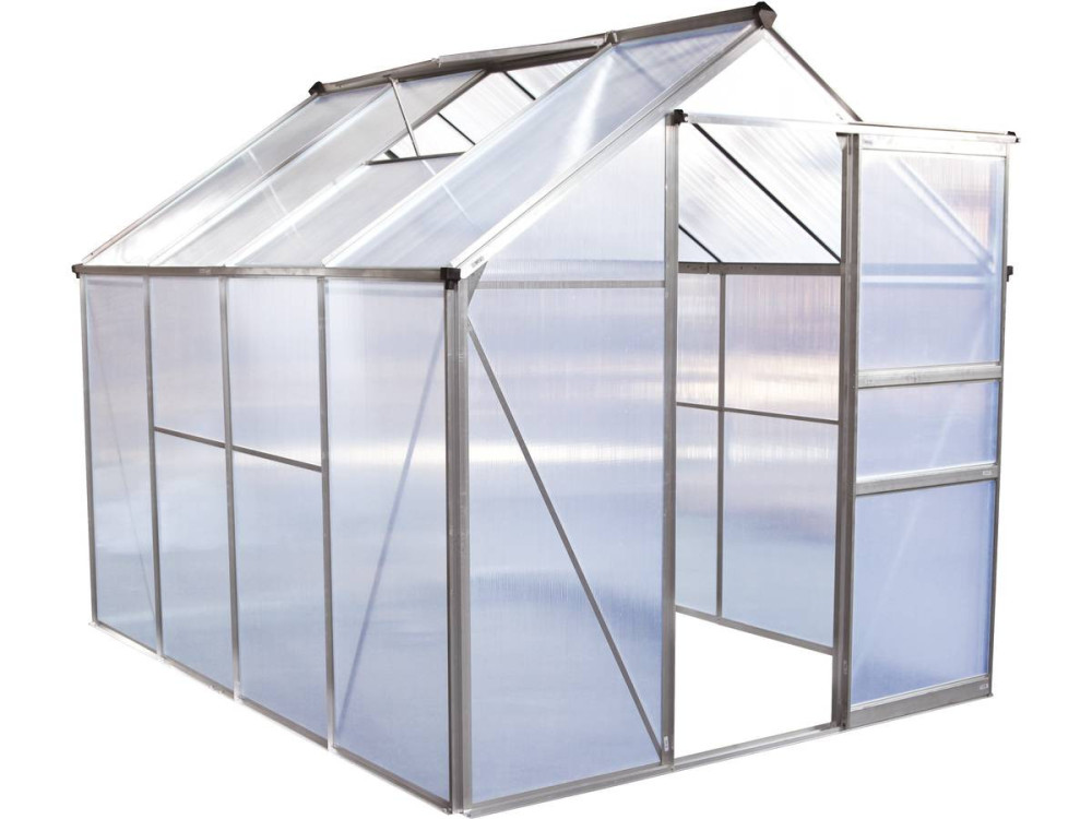 Garden greenhouse polycarbonate "Hortensia" transparent 4,8m²
