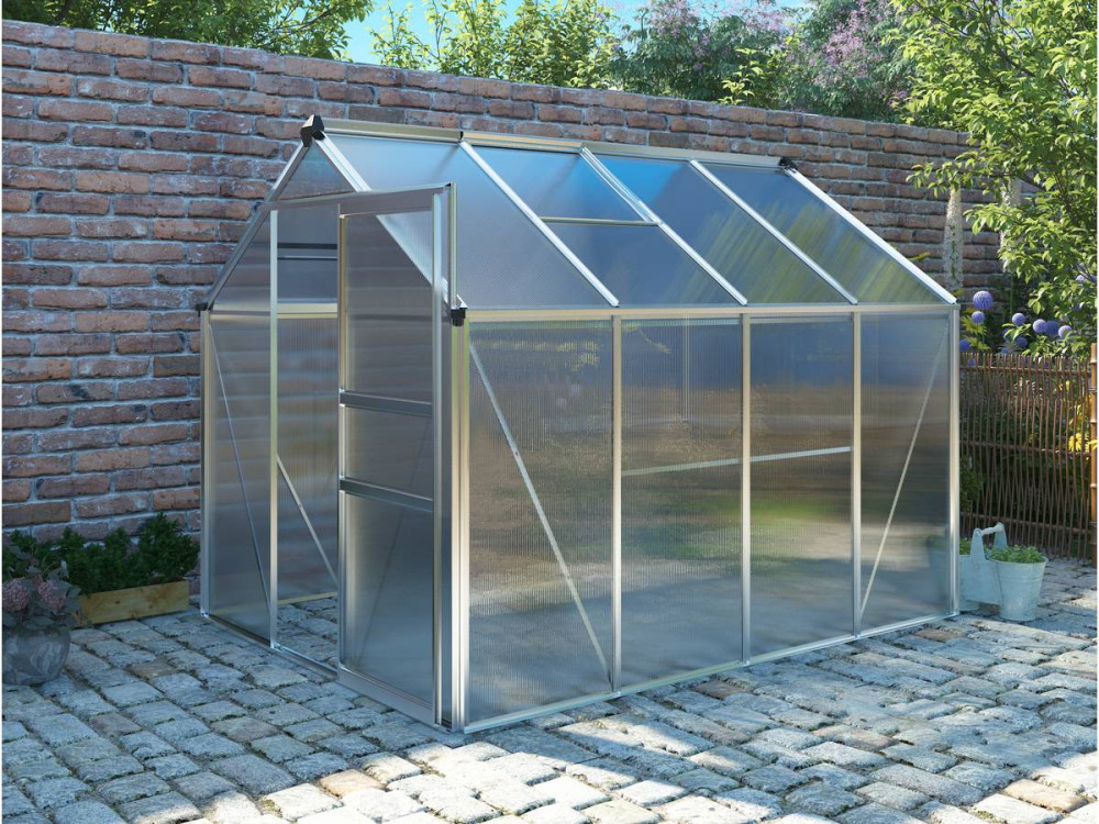 Garden greenhouse polycarbonate "Hortensia" transparent 4,8m²