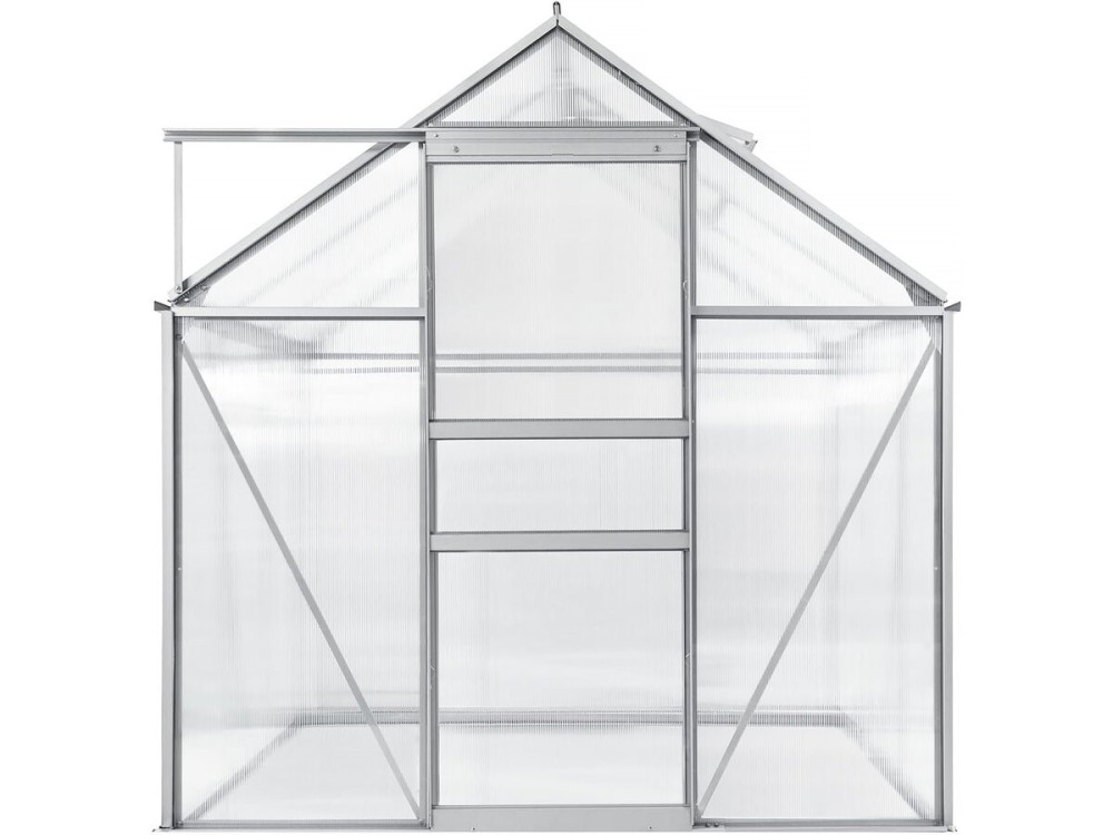 Polycarbonate garden greenhouse 190 x 190 x 195 cm "Basilic" - 3,61 m² - Grey