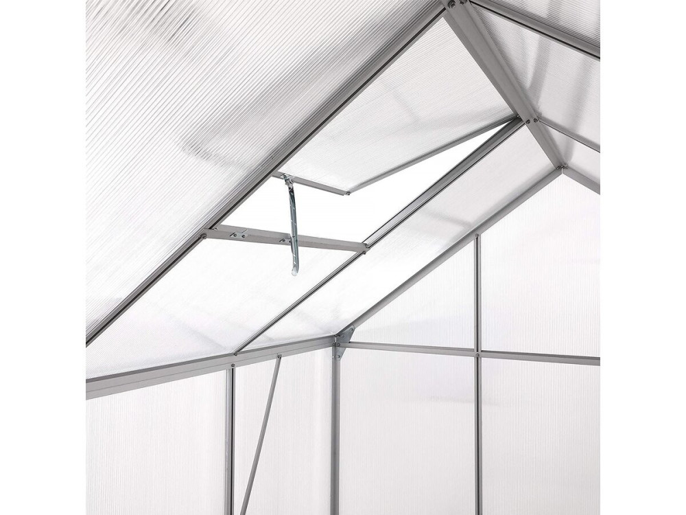 Polycarbonate garden greenhouse 190 x 190 x 195 cm "Basilic" - 3,61 m² - Grey