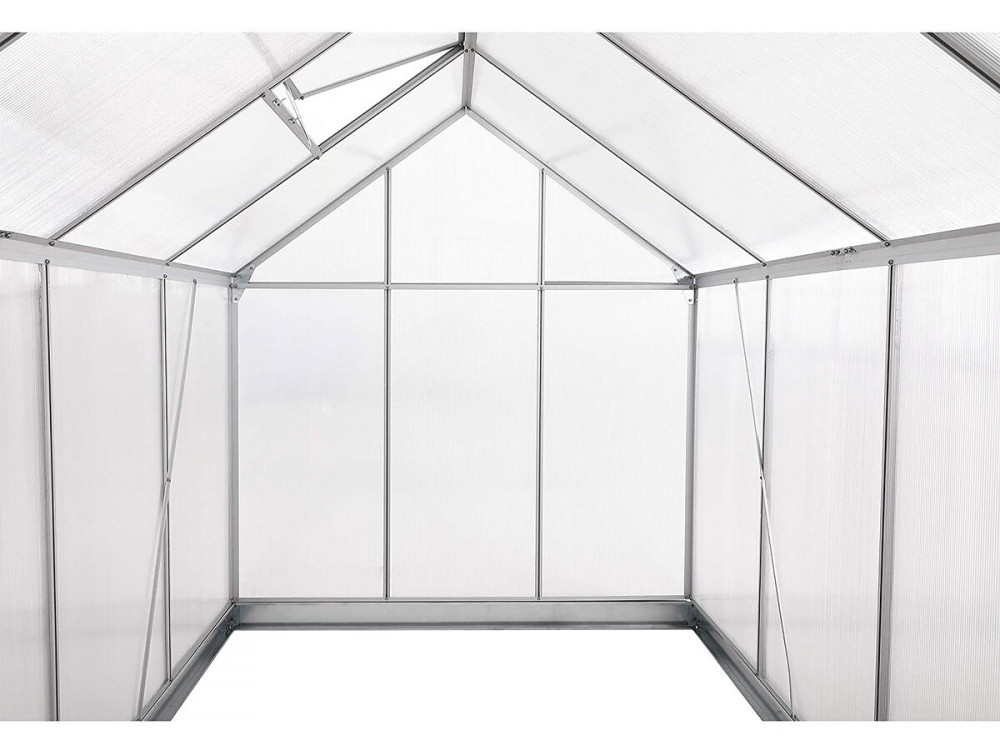 Polycarbonate garden greenhouse 370 x 190 x 195 cm "Basilic" - 7.03 m² - Grey