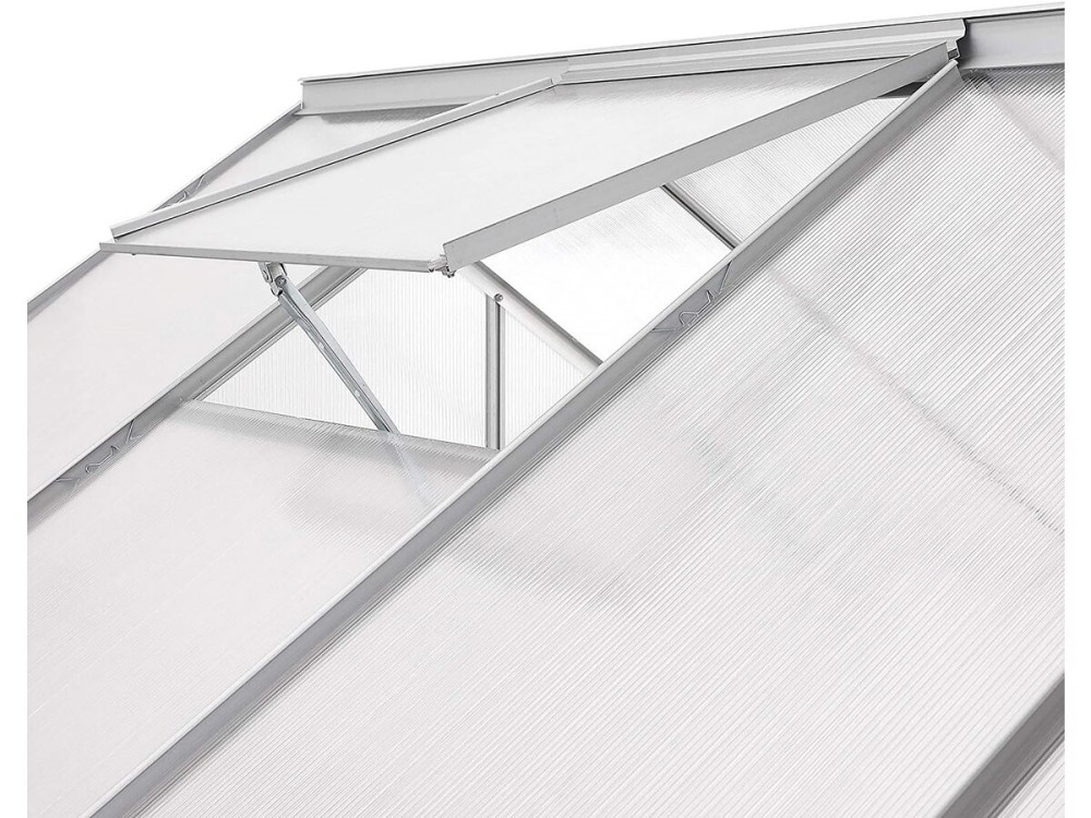 Polycarbonate garden greenhouse 430 x 190 x 195 cm "Basilic" - 8.17 m² - Grey