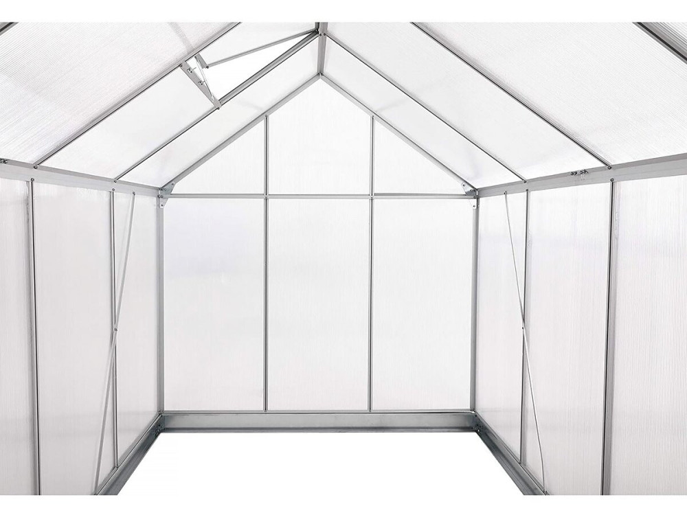 Polycarbonate garden greenhouse 430 x 190 x 195 cm "Basilic" - 8.17 m² - Grey