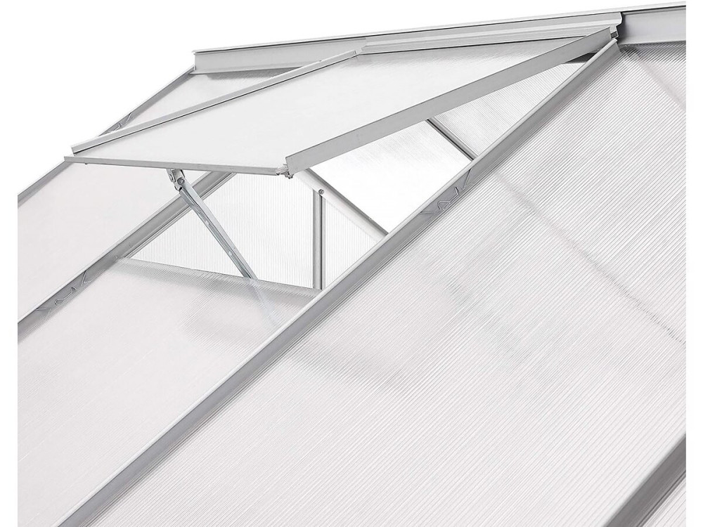 Polycarbonate garden greenhouse 250 x 190 x 195 cm "Basilic" - 4,75 m² - Grey