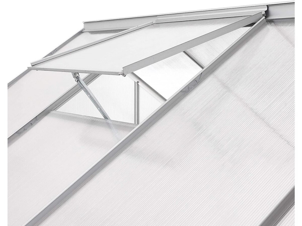 Polycarbonate garden greenhouse 310 x 190 x 195 cm "Basilic" - 5,89 m² - Grey