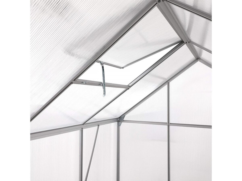Polycarbonate garden greenhouse 310 x 190 x 195 cm "Basilic" - 5,89 m² - Grey