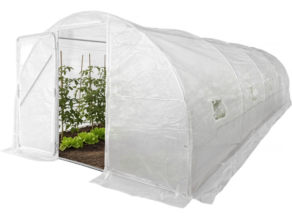 Garden greenhouse with door 6 x 3 m "Mimosa" - 18 m² - 180g - White