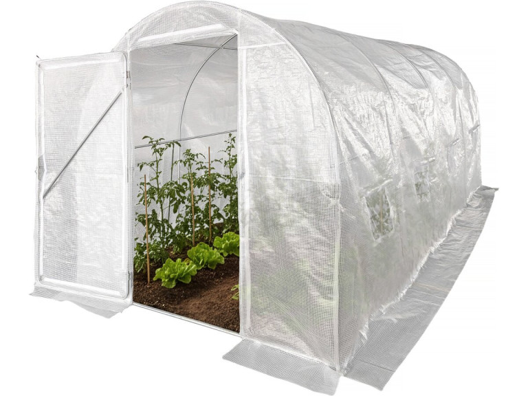Garden greenhouse with door 4.5 x 2 m "Mimosa" - 9 m² - 180g - White