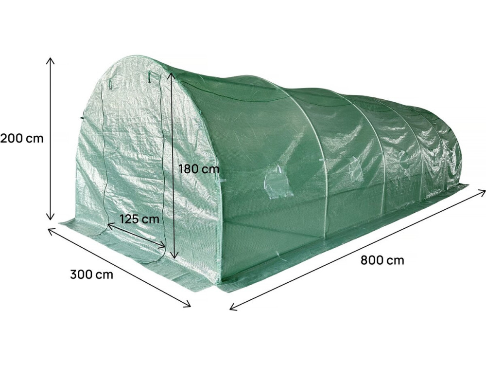 Cover for garden tunnel greenhouse "Lys" - 24 m² - 130g - Green