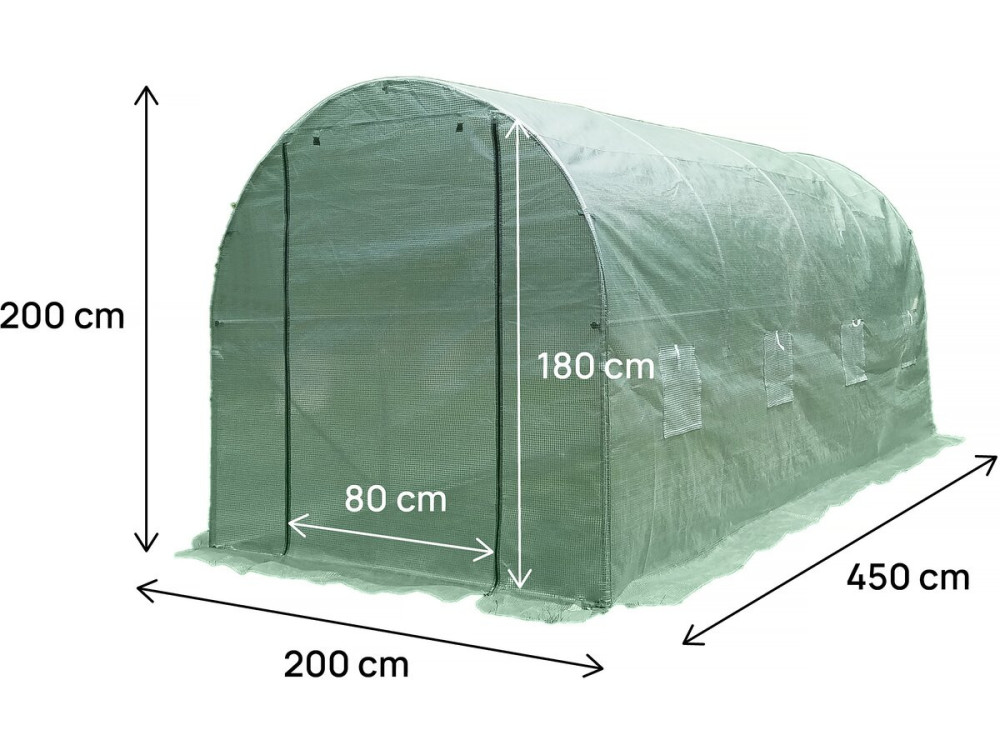 Cover for garden tunnel greenhouse "Lys" - 9 m² - 130g - Green