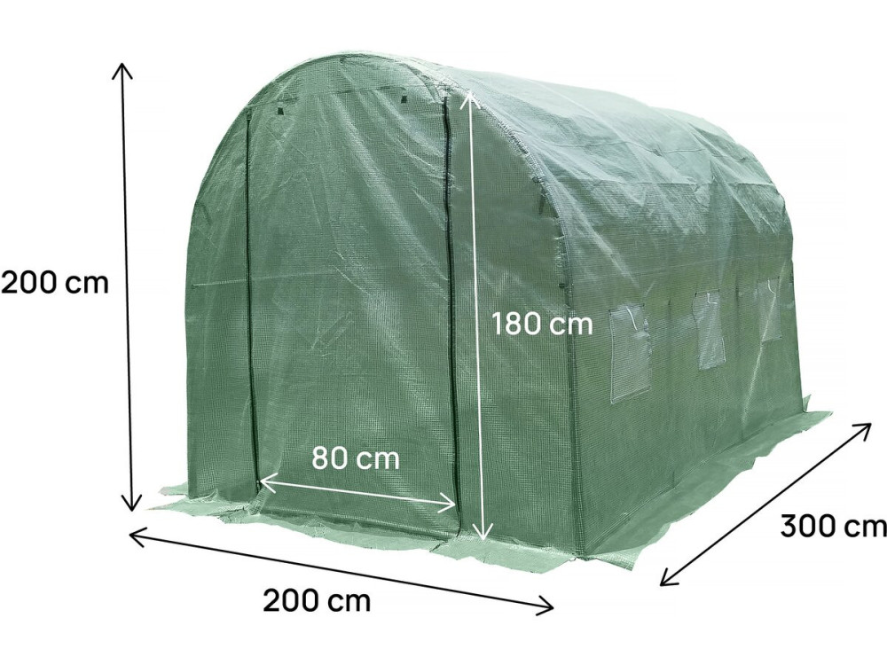 Cover for garden tunnel greenhouse "Lys" - 6 m² - 130g - Green