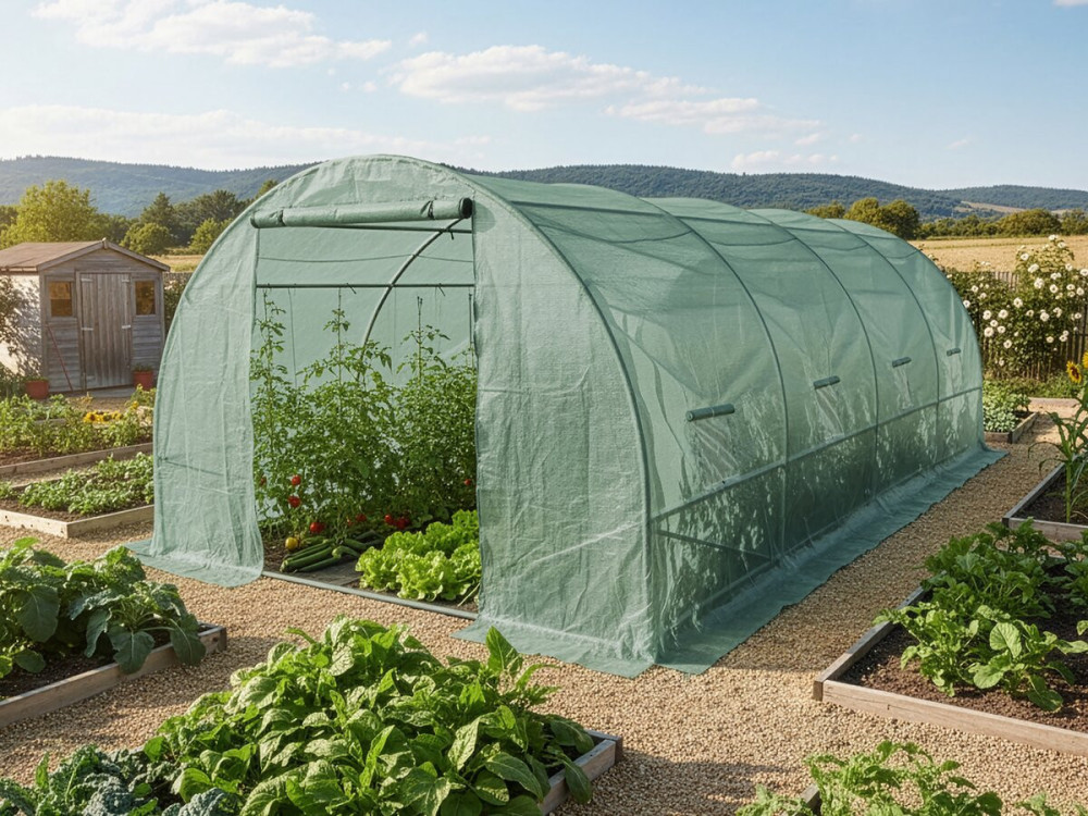 Cover for garden tunnel greenhouse "Lys" - 18 m² - 130g - Green