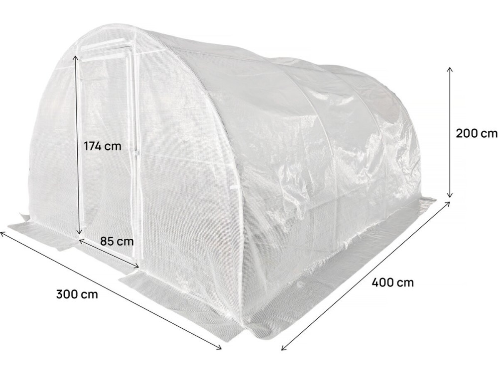 Cover for "Mimosa" garden tunnel greenhouse - 12 m² - 180g - White