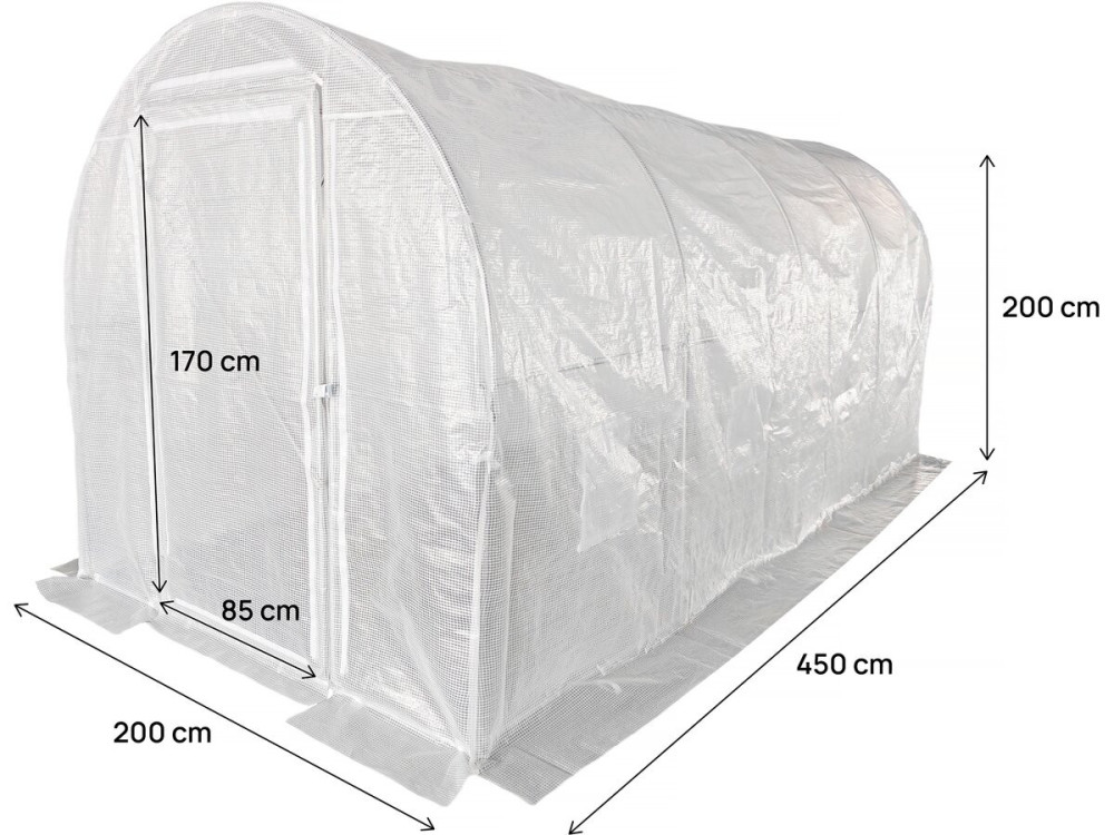 Cover for "Mimosa" garden tunnel greenhouse - 9 m² - 180g - White