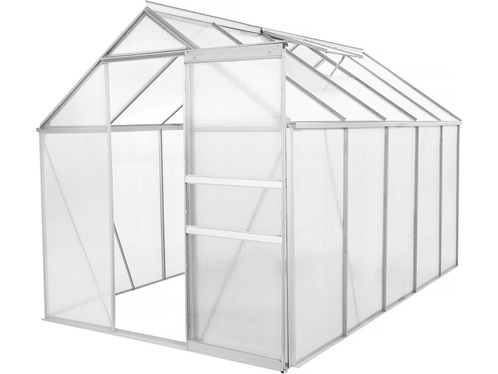 Galvanized steel base for "Basilic" garden greenhouse - 5.89 m² - Grey