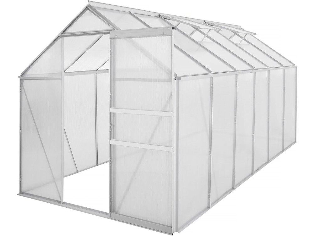 Galvanized steel base for "Basilic" garden greenhouse - 7.03 m² - Grey