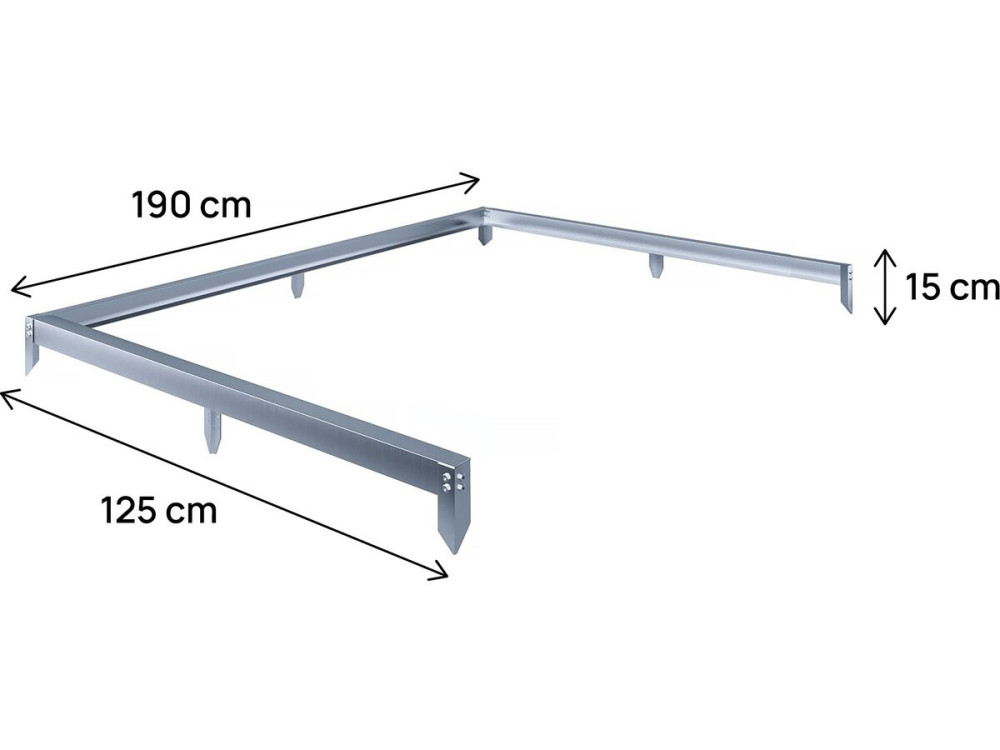 Galvanized steel base for "Basilic" garden greenhouse - 2.37 m² - Grey