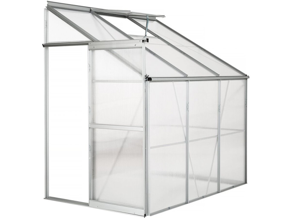 Galvanized steel base for "Basilic" garden greenhouse - 2.37 m² - Grey