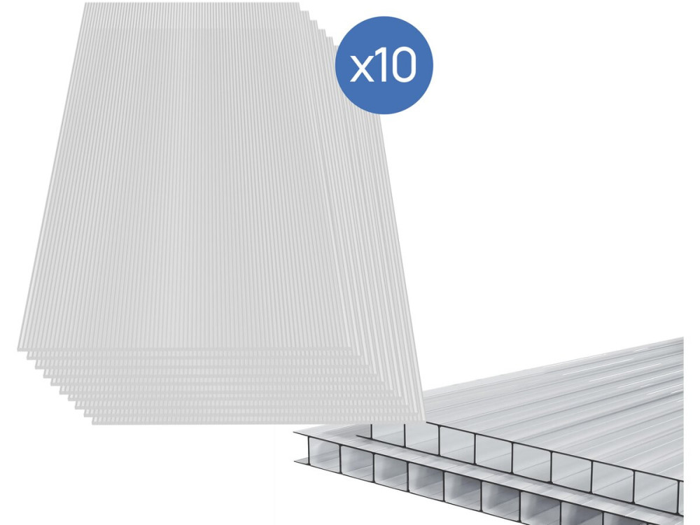 Set of 10 "Michigan" 4 mm polycarbonate panels, 7.9 m²