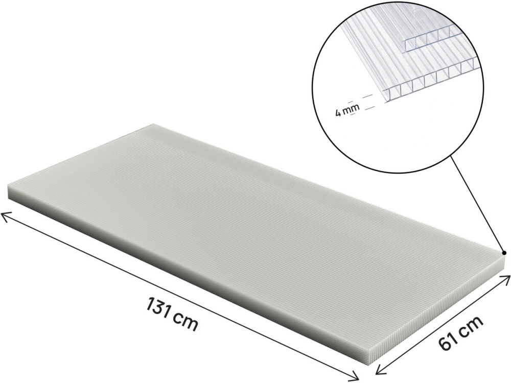 Set of 10 "Michigan" 4 mm polycarbonate panels, 7.9 m²