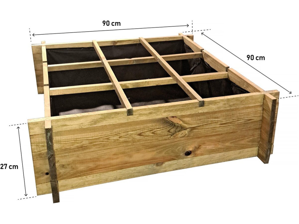Iris wooden vegetable patch - 90 x 90 x 28 cm