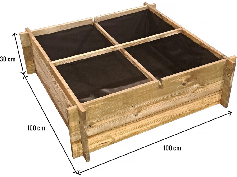 Aroma wooden vegetable patch - 100 x 100 x 30 cm