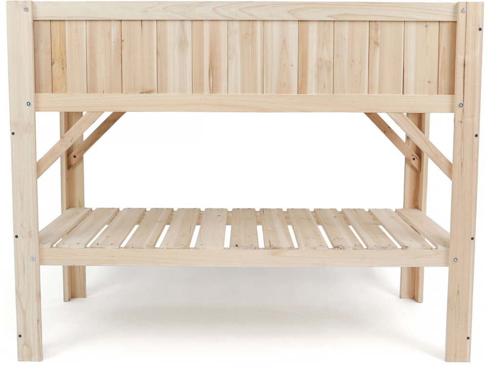 Magnolia" square wooden vegetable garden - 115 x 57 x 90 cm - Beige