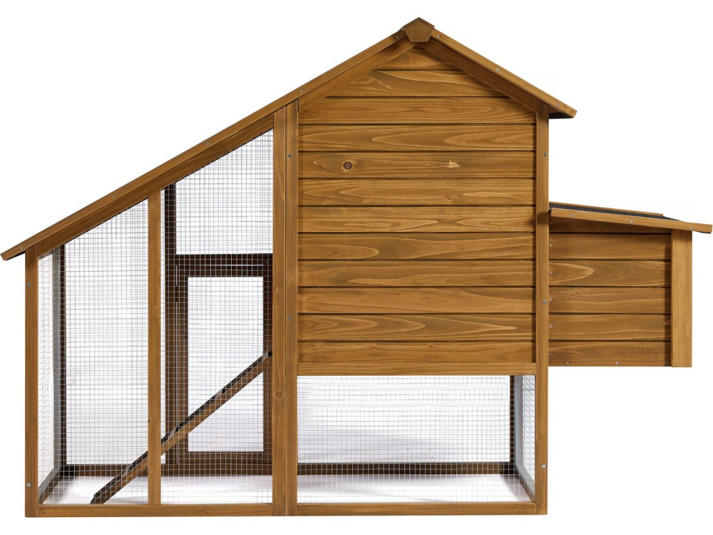 Princesse" henhouse with wooden nesting box - 4 hens - Brown