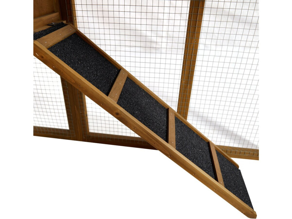 Princesse" henhouse with wooden nesting box - 4 hens - Brown