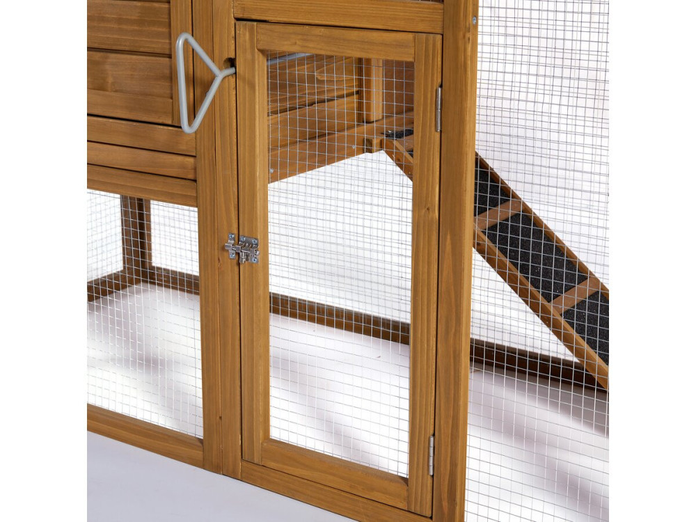 Princesse" henhouse with wooden nesting box - 4 hens - Brown