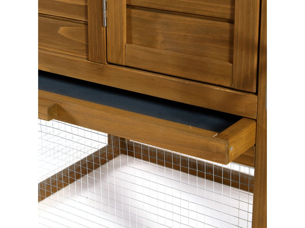 Princesse" henhouse with wooden nesting box - 4 hens - Brown