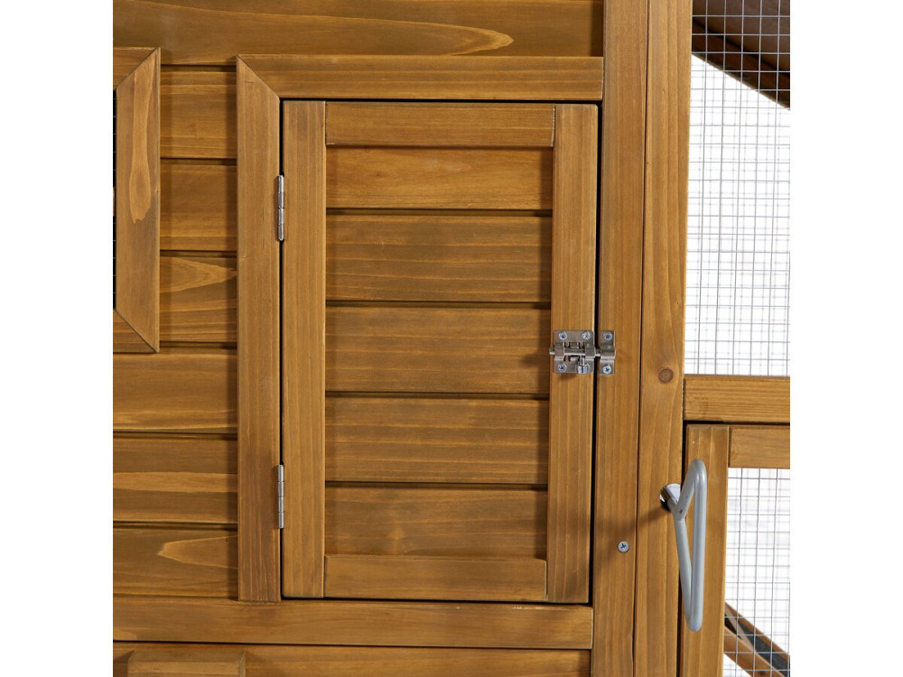 Princesse" henhouse with wooden nesting box - 4 hens - Brown