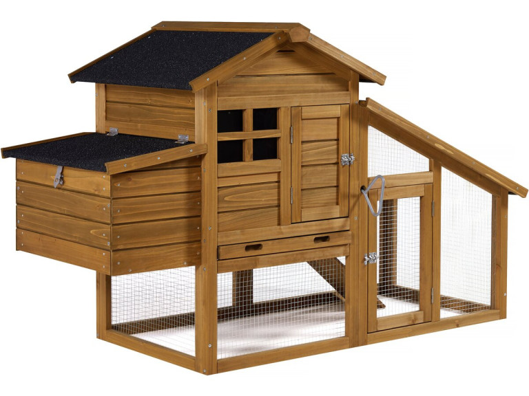 Clochette chicken coop with wooden nest box - Brown