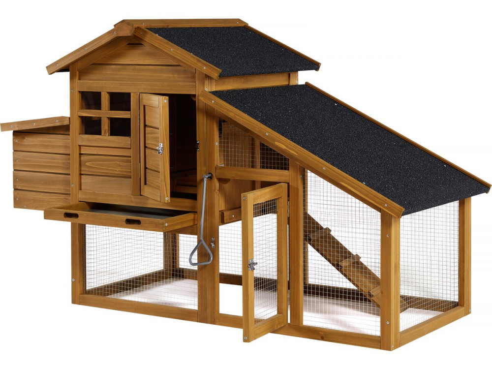 Clochette chicken coop with wooden nest box - Brown