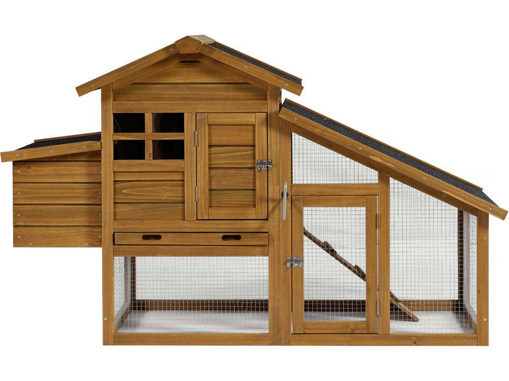 Clochette chicken coop with wooden nest box - Brown