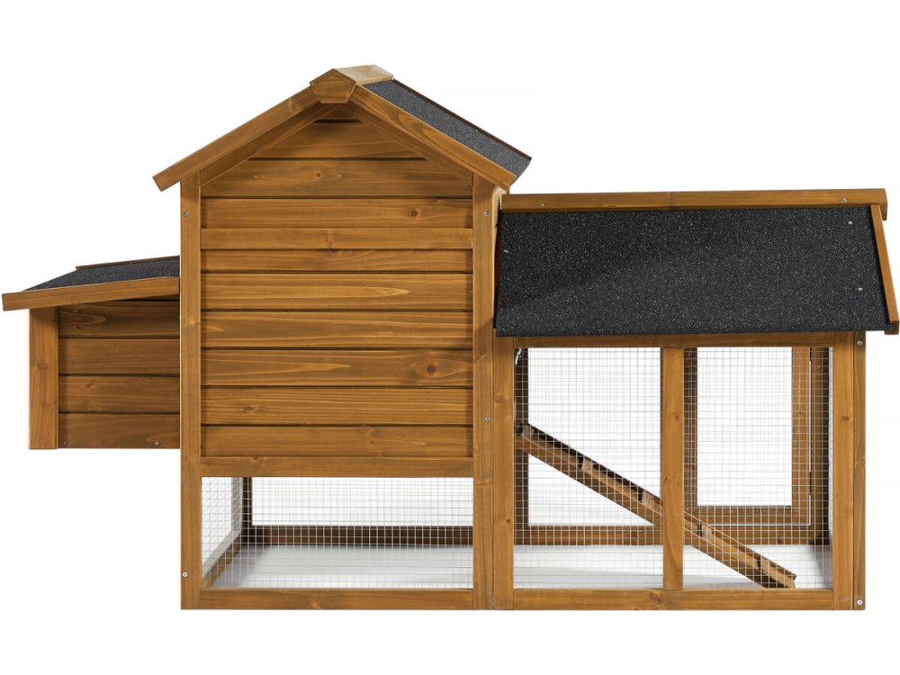 Poulette" henhouse with wooden nesting box - Brown