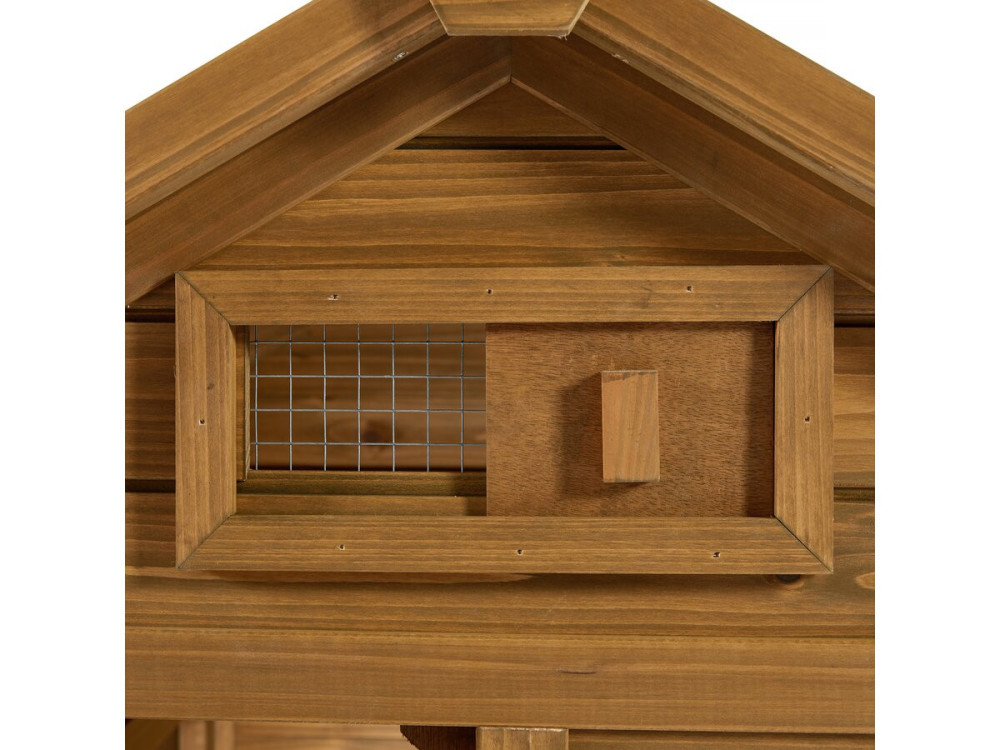 Poulette" henhouse with wooden nesting box - Brown