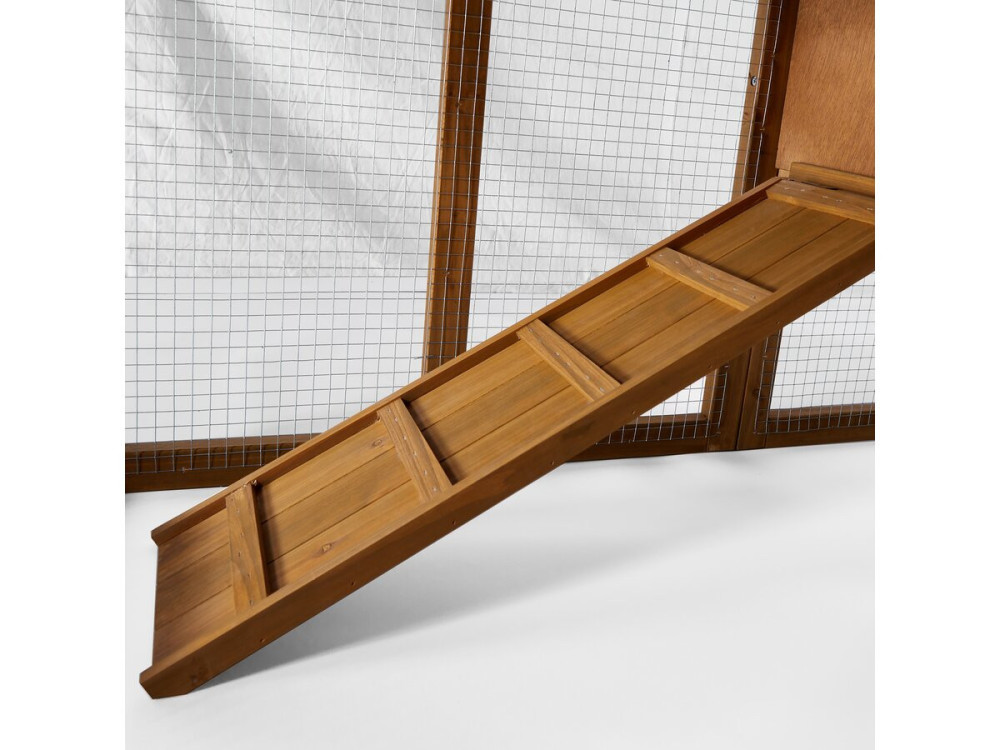 Poulette" henhouse with wooden nesting box - Brown