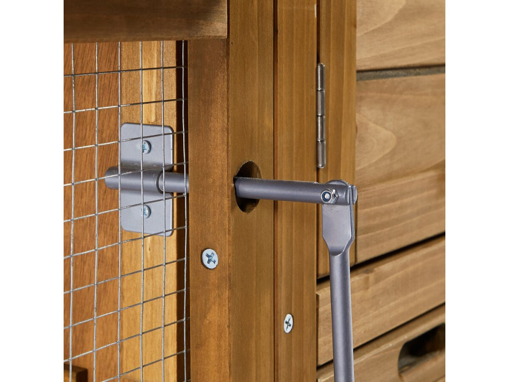 Poulette" henhouse with wooden nesting box - Brown