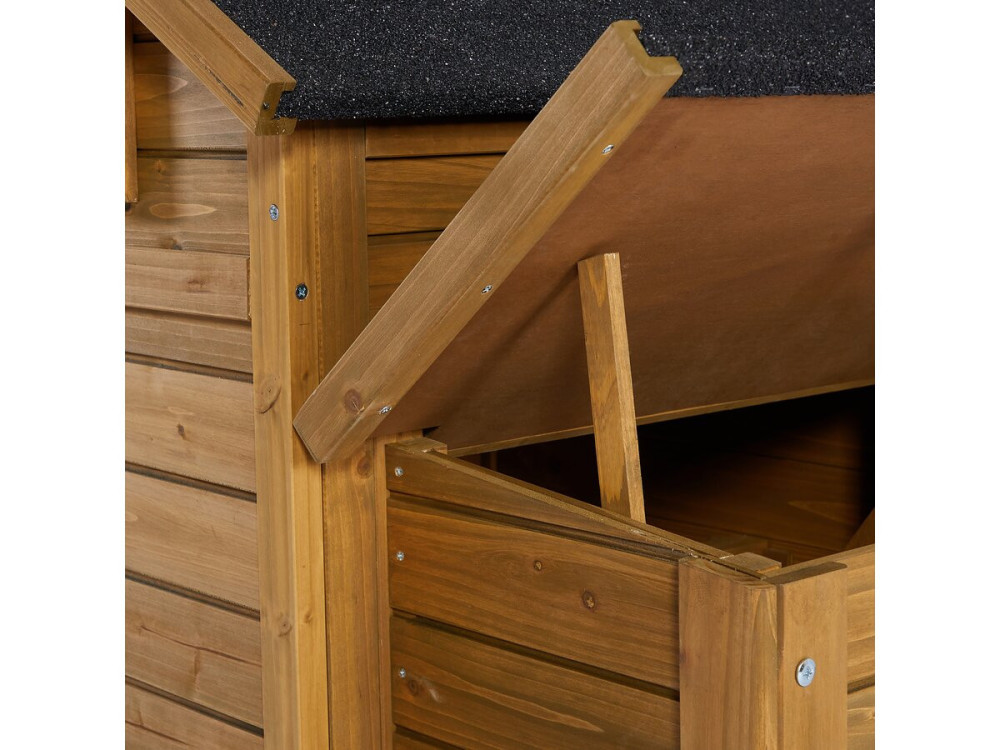 Poulette" henhouse with wooden nesting box - Brown