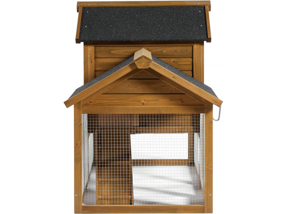 Poulette" henhouse with wooden nesting box - Brown