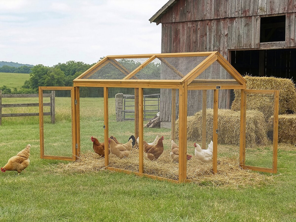 Wooden extension pen for "Coco" henhouse - 6 hens - Brown
