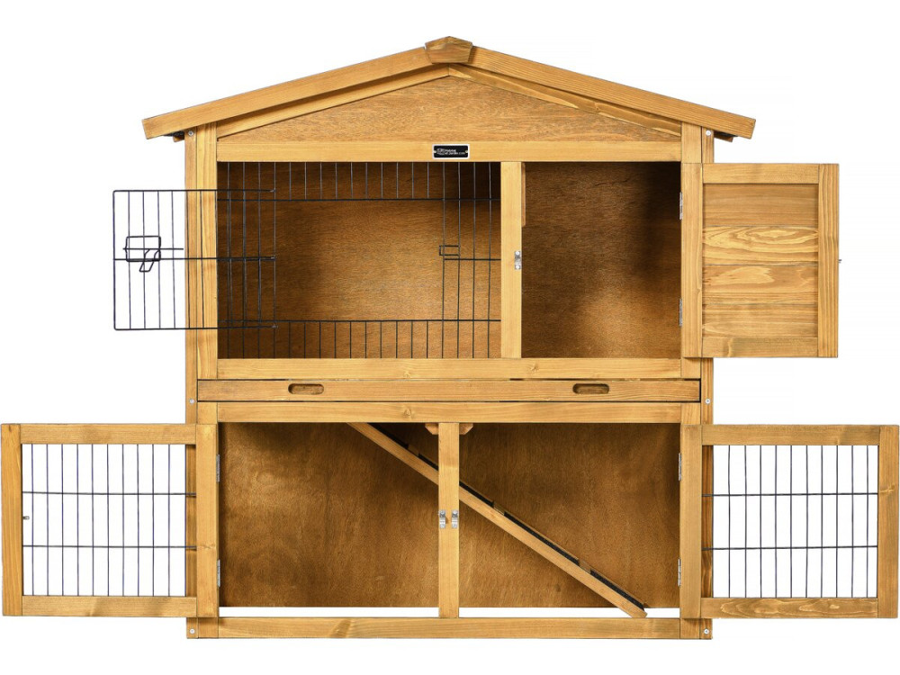Noisette" wooden hutch - 102 x 55 x 100 cm - Brown