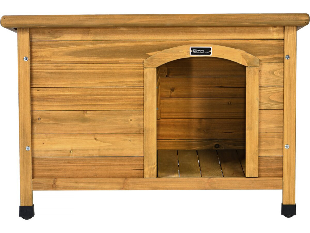 Max" wooden dog house - 85 x 57 x 58 cm - Brown