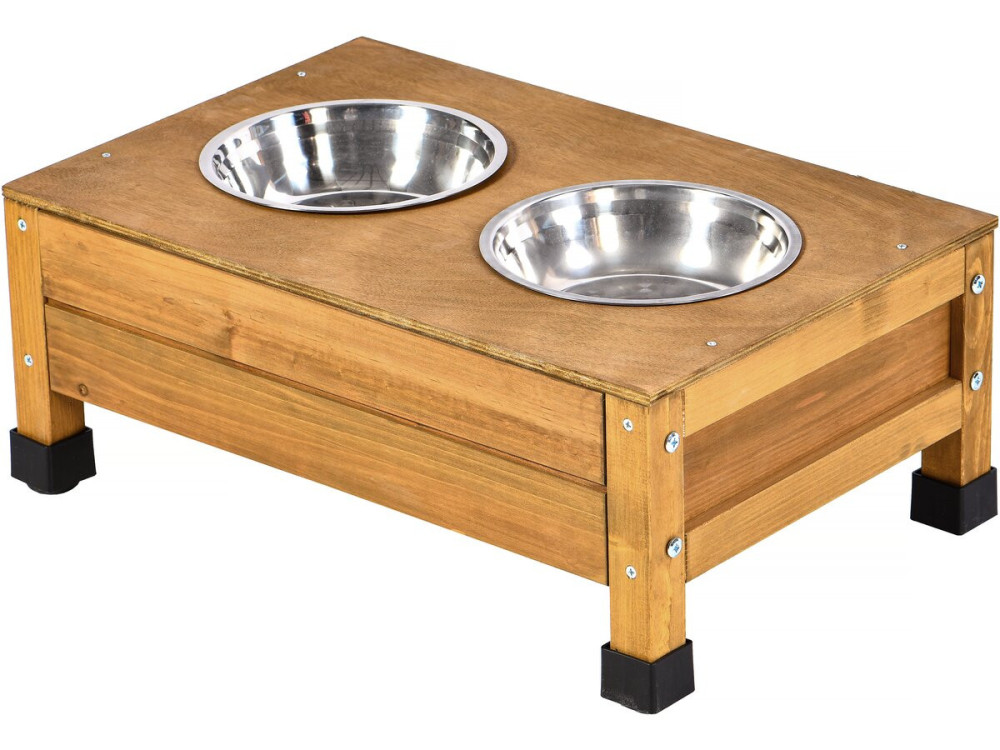 Wooden dog house with feeder and storage box "Rusty" - 151 x 138 x 100 cm - Brown