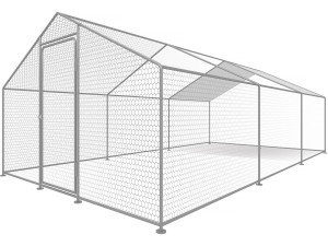 Chicken pen 18 m² wire mesh 6 x 3 x 2 M galvanized steel